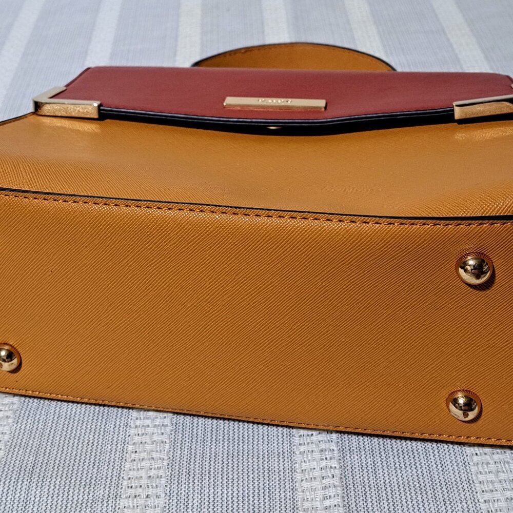 Dune London Handle Bag / Color-Block Mustard & Red Fall Colors - Picture 6 of 16